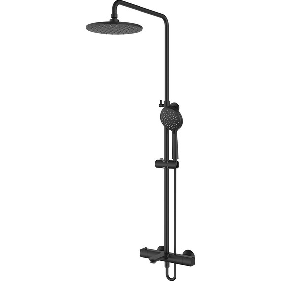 Душевая стойка с термостатом Azario Galaxy AZ-67B47EV1(PA)-1DC1J19A-ZH3394A-HB1153PA, черный, Цвет производителя: чёрный - фото 