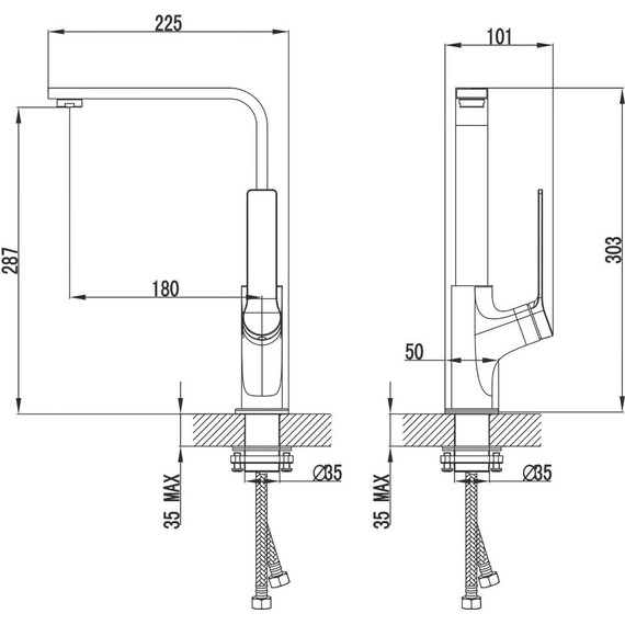 Смеситель для кухни Azario Vise AZ-VQQ568330AJ, графит, Цвет производителя: оружейная сталь - фото 2