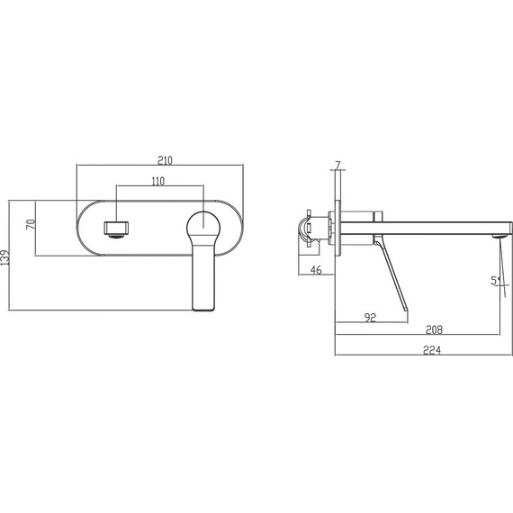 Смеситель для раковины настенный Azario Vise AZ-VSA148330PA, черный, Цвет производителя: чёрный - фото 2