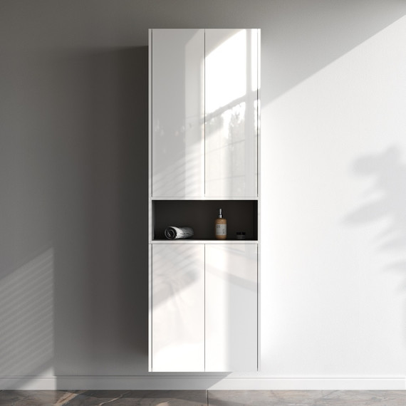 Пенал подвесной Am.Pm Func 60 см M8FCH06029WG+M8FCH0602WG+M8FOH0601WG, белый глянец - фото 