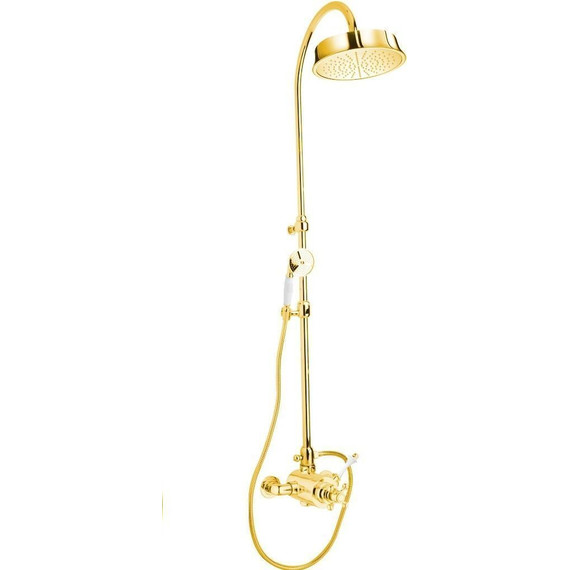 Душевая стойка с термостатом Cezares MARGOT-CD-T-03/24-Bi, золото 24 карат, Цвет производителя: золото - фото 