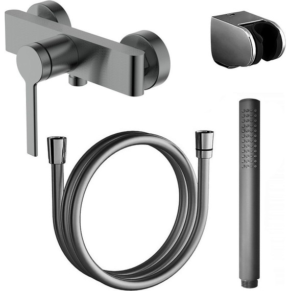 Смеситель для душа Azario Vincente AZ-VRZ338326AJ, графит, Цвет производителя: оружейная сталь - фото 