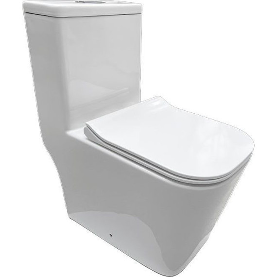 Унитаз-компакт безободковый Тритон Mono Mono 8706 с тонкой крышкой микролифт - фото 