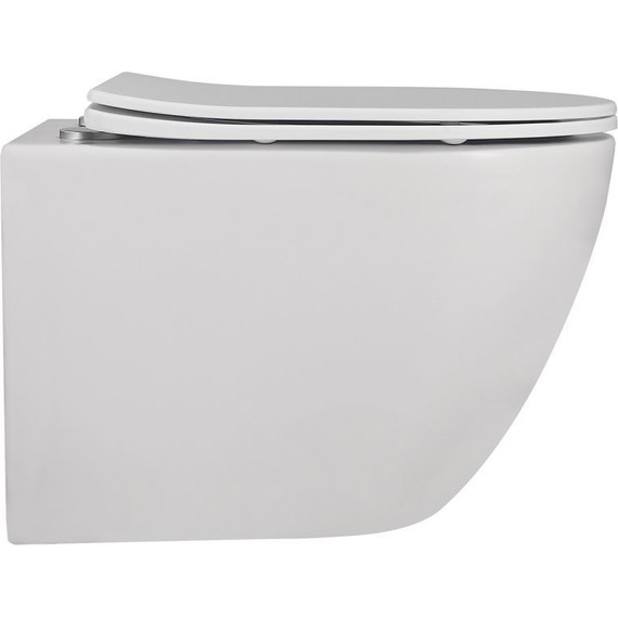 Унитаз подвесной безободковый Abber Bequem AC1100MW с крышкой микролифт, белый матовый - фото 5