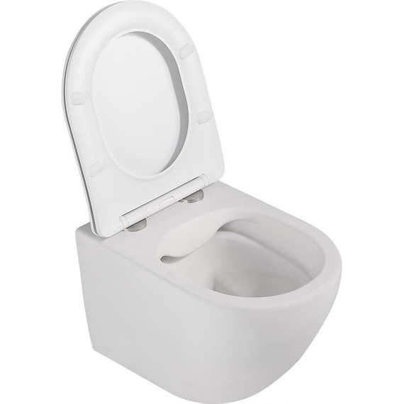 Унитаз подвесной безободковый Abber Bequem AC1100MW с крышкой микролифт, белый матовый - фото 7