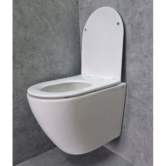 Унитаз подвесной CeramaLux Rimless TR2196 с крышкой микролифт (Система смыва торнадо) - фото 5