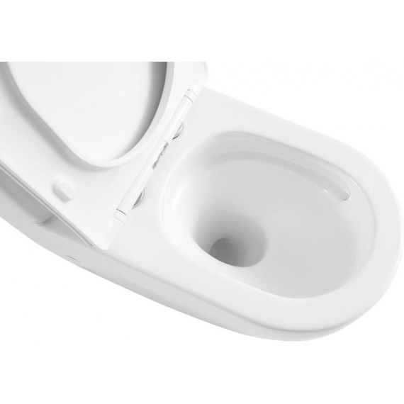 Унитаз подвесной CeramaLux Rimless TR2196 с крышкой микролифт (Система смыва торнадо) - фото 9