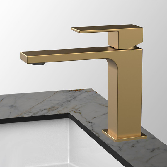 Смеситель для раковины Vincea Cube VBF-1C01BG, брашированное золото - фото 2