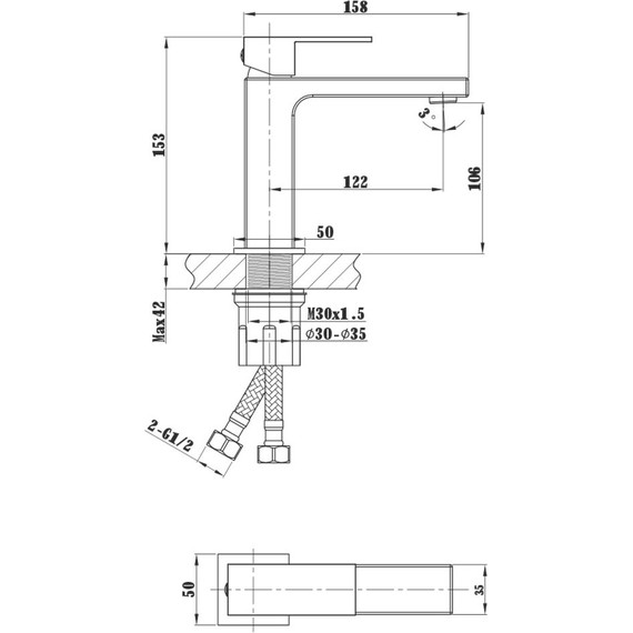 Смеситель для раковины Vincea Cube VBF-1C01CH - фото 3