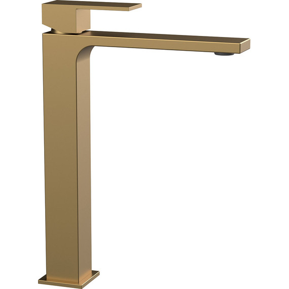 Смеситель для раковины высокий Vincea Cube VBF-1C02BG, брашированное золото - фото 
