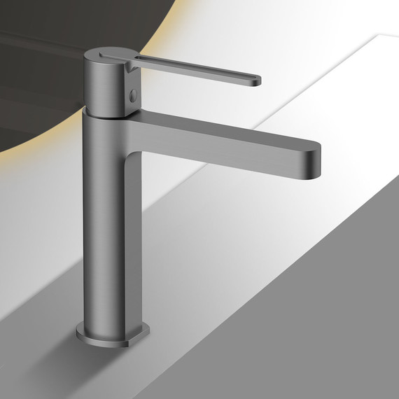 Смеситель для раковины Vincea Rondo VBF-1R1GM, вороненая сталь - фото 2