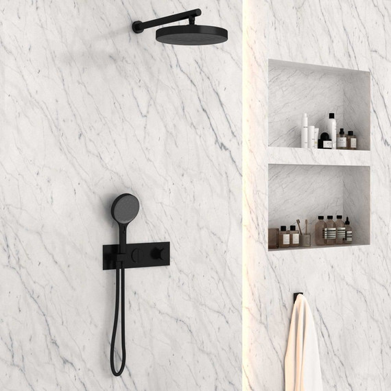 Душевая система для душа с термостатом Vincea Inspire VSFW-422TI2MB, черный - фото 3