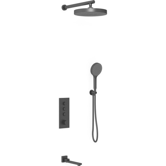 Душевая система для ванны с термостатом Vincea Inspire VSFW-433TI2MB, черный - фото 
