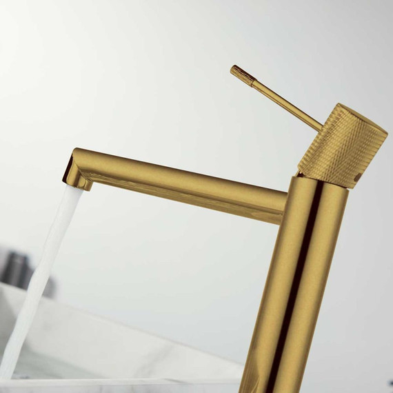 Смеситель для раковины высокий Vincea Desire VBF-1D2BG, брашированное золото - фото 3