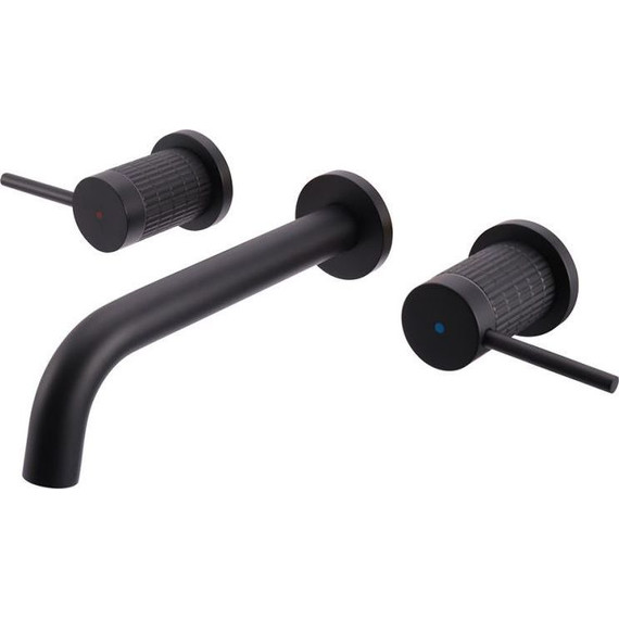 Смеситель для раковины настенный Vincea Groove VBFW-4G1MB, черный - фото 