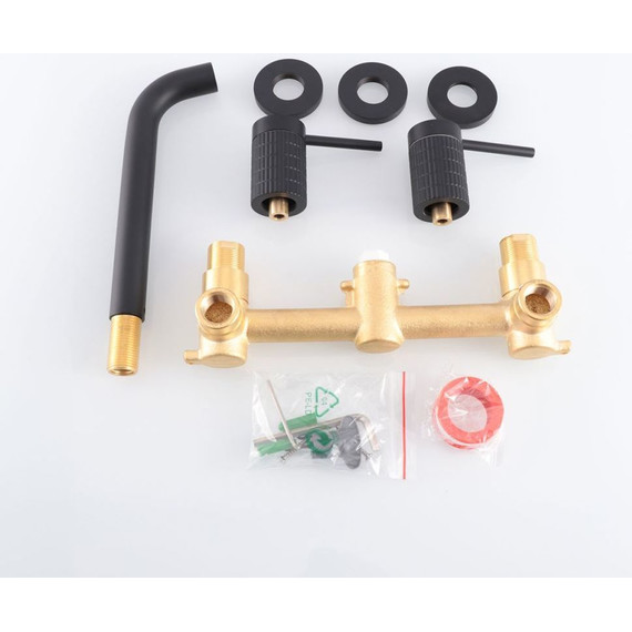 Смеситель для раковины настенный Vincea Groove VBFW-4G1MB, черный - фото 4