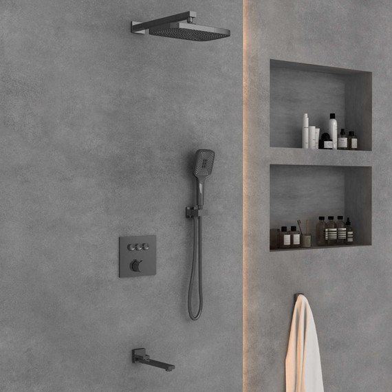 Душевая система для ванны Vincea VSFW-4311GM, вороненая сталь - фото 3