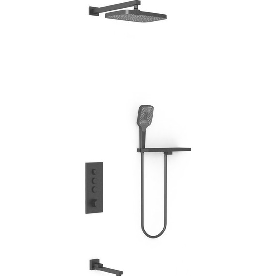 Душевая система для ванны с термостатом Vincea VSFW-431T1RMB, черный - фото 