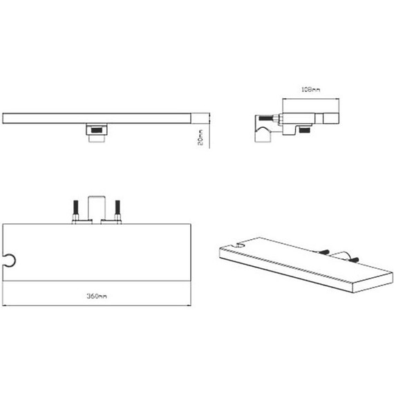 Душевая система для ванны с термостатом Vincea VSFW-431T1RMB, черный - фото 11