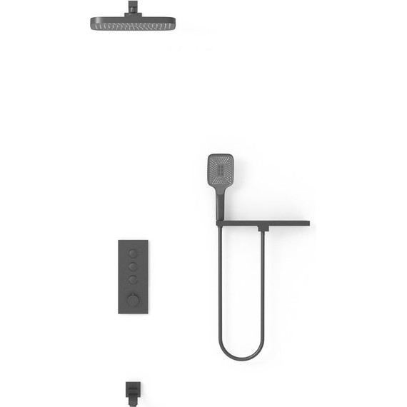 Душевая система для ванны с термостатом Vincea VSFW-431T1RMB, черный - фото 2