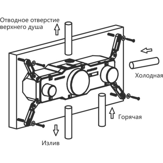 Душевая система для ванны с термостатом Vincea VSFW-432T1MB, черный - фото 11