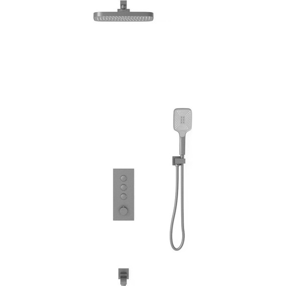 Душевая система для ванны с термостатом Vincea VSFW-433T1GM, вороненая сталь - фото 2