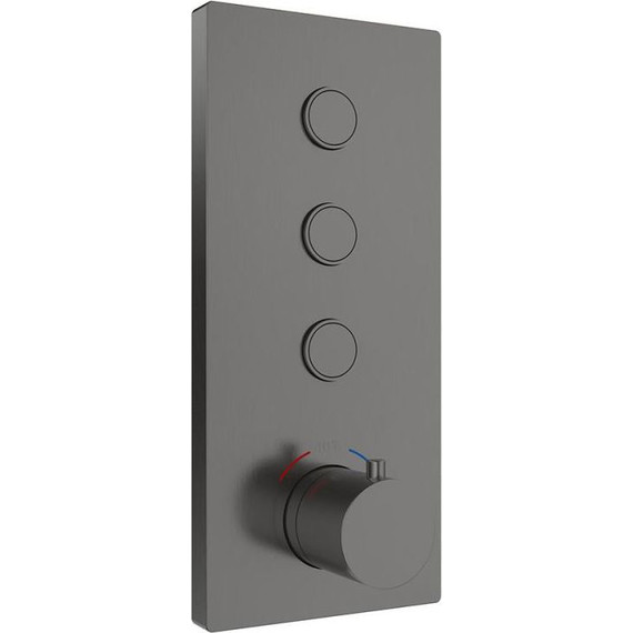 Душевая система для ванны с термостатом Vincea VSFW-433T1GM, вороненая сталь - фото 4