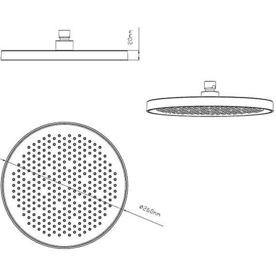 Верхний душ Vincea 260x260 мм VSHD-42CGM, вороненая сталь - фото 3