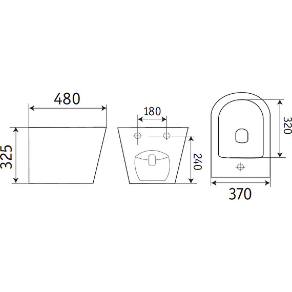 Биде подвесное CeramaLux В2342BDMC, капучино - фото 3