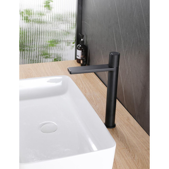 Смеситель для раковины высокий Abber Rund AF8711B, черный матовый, Цвет производителя: чёрный - фото 2