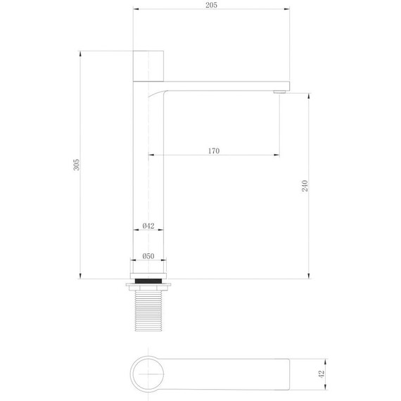 Смеситель для раковины высокий Abber Rund AF8711B, черный матовый, Цвет производителя: чёрный - фото 3