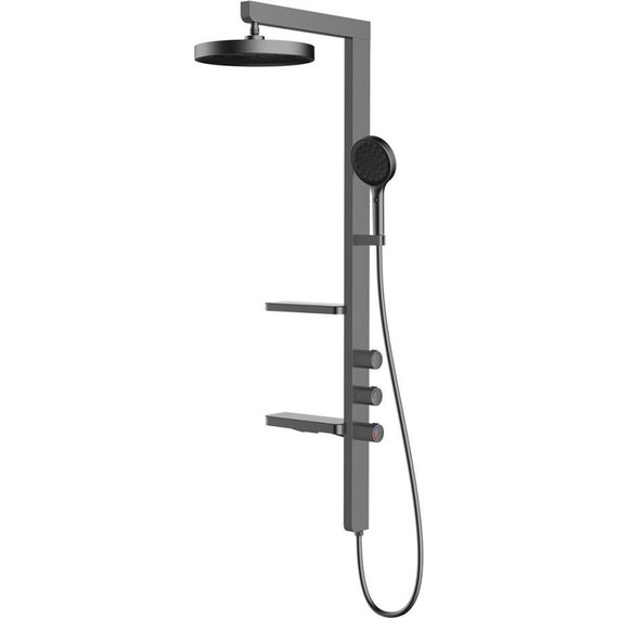 Душевая стойка Vincea Inspire VSFS-3I11GM, вороненая сталь - фото 