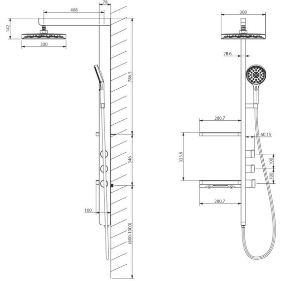Душевая стойка Vincea Inspire VSFS-3I11W, белый - фото 7