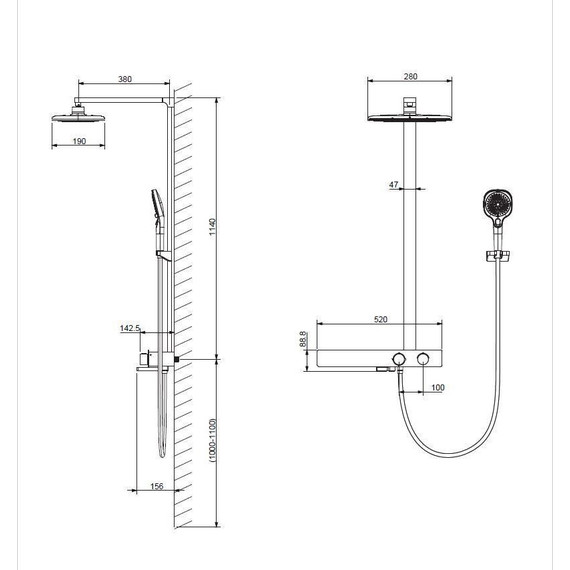Душевая стойка с термостатом Vincea Inspire VSFS-3I13TCH - фото 7