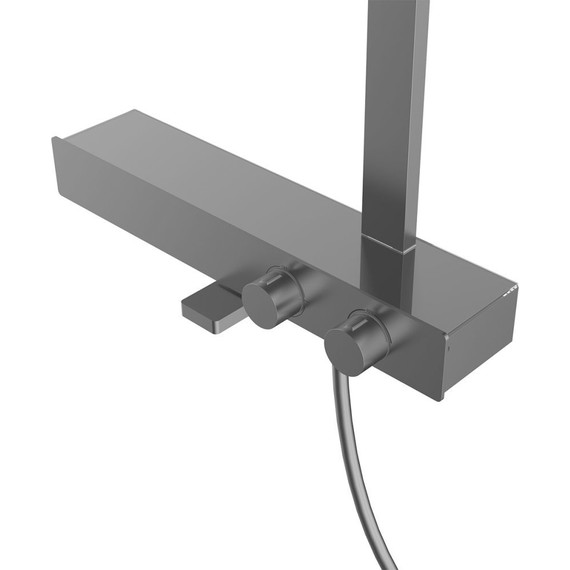 Душевая стойка с термостатом Vincea Inspire VSFS-3I13TGM, вороненая сталь - фото 3