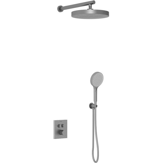 Душевая система для душа с термостатом Vincea Inspire VSFW-3I21T2GM, вороненая сталь - фото 
