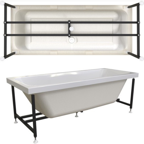 Ванна акриловая Радомир Патрисия 170x70 см (в комплекте каркас и сифон), Размер - мм: 1700х700 - фото 5