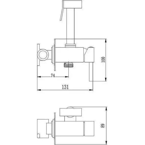 Набор для гигиенического душа Haiba HB5512-7, чёрный матовый - фото 3