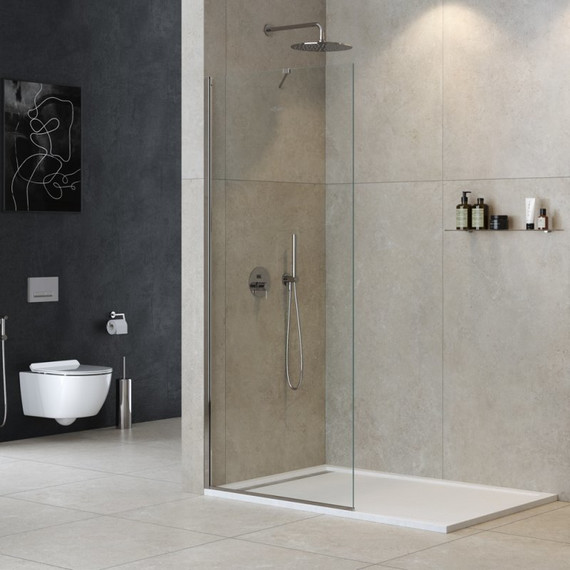 Душевая перегородка Cezares 85 см LIBERTA-L-1-TB-85-C-Cr (стекло 8 мм) хром/прозрачное - фото 