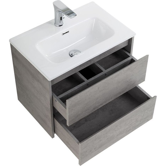 Тумба подвесная с раковиной BelBagno KRAFT 39-600/390-2C-SO-CG 60 см, Cemento Grigio - фото 6