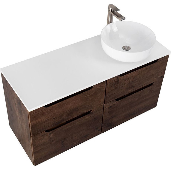 Тумба подвесная со столешницей BelBagno Etna 120 см ETNA-H60-600-2C-SO-RW-P+EK-120-AS-BL-R, Цвет фасада: Rovere Moro - фото 5