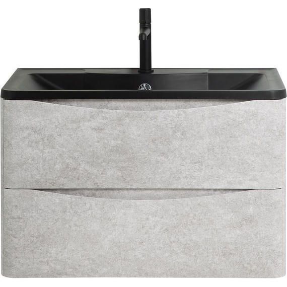 Тумба подвесная с раковиной BelBagno ACQUA-1000-2C-SO-CVG 100 см, Cemento Verona Grigio (раковина BB1000/455-LV-ART-ALR-NERO), Цвет фасада: Cemento Verona Grigio Nero - фото 