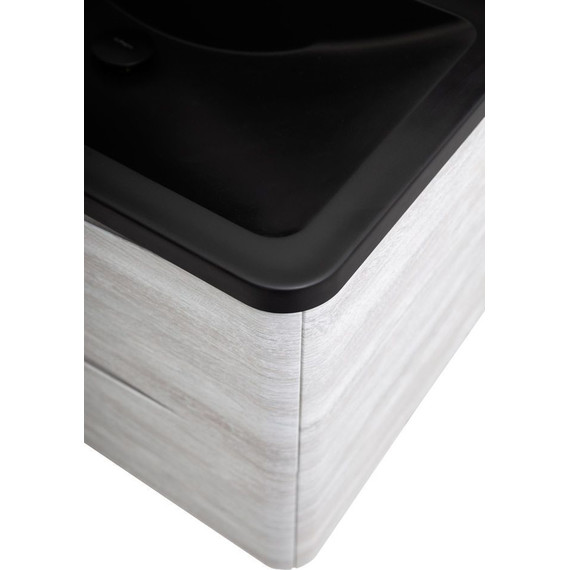 Тумба подвесная с раковиной BelBagno ACQUA-1000-2C-SO-RVB 100 см, Rovere Vintage Bianco (раковина BB1000/455-LV-ART-ALR-NERO), Цвет фасада: Rovere Vintage Bianco Nero - фото 7