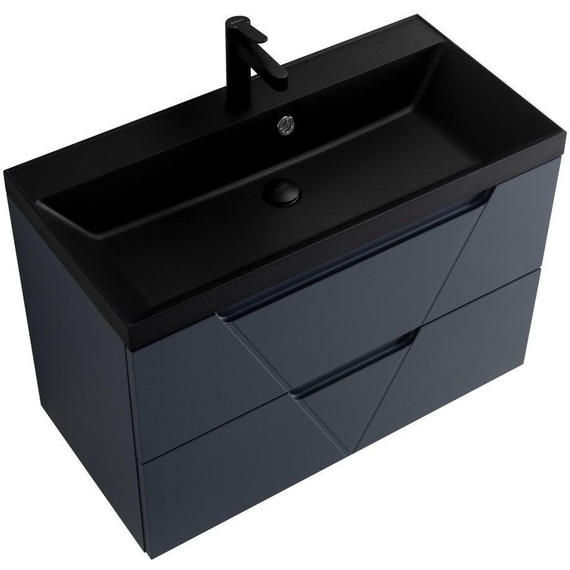 Тумба подвесная с раковиной BelBagno VITTORIA-800-2C-SO-GO-P 80 см, Grigio Opaco (раковина BB800/450-LV-ART-AST-NERO) - фото 9