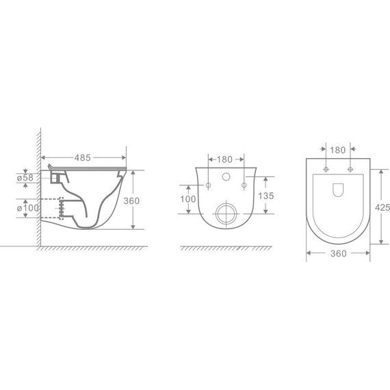 Унитаз подвесной безободковый Grossman Color GR-4412BMS с крышкой микролифт, черный, Цвет производителя: чёрный - фото 4