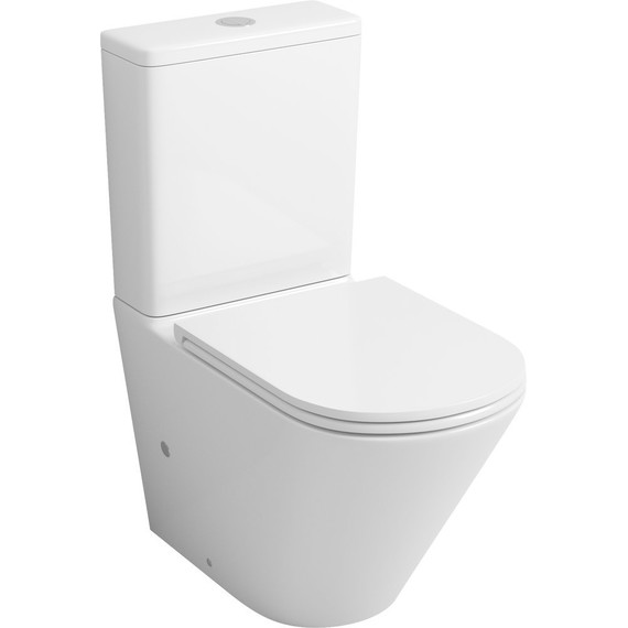 Унитаз-компакт безободковый Grossman GR-4449S с крышкой микролифт, Цвет производителя: белый - фото 