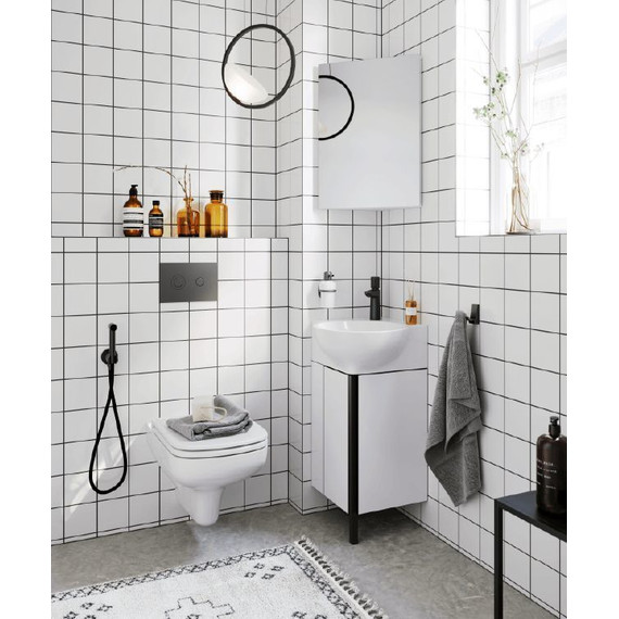 Тумба напольная с раковиной Aqwella Porto 45 см POR0104WB, белый/чёрный, Цвет фасада: белый/чёрный - фото 3