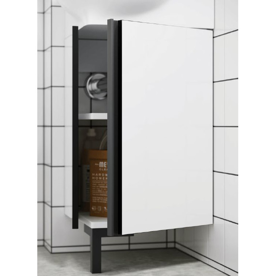 Тумба напольная с раковиной Aqwella Porto 45 см POR0104WB, белый/чёрный, Цвет фасада: белый/чёрный - фото 4