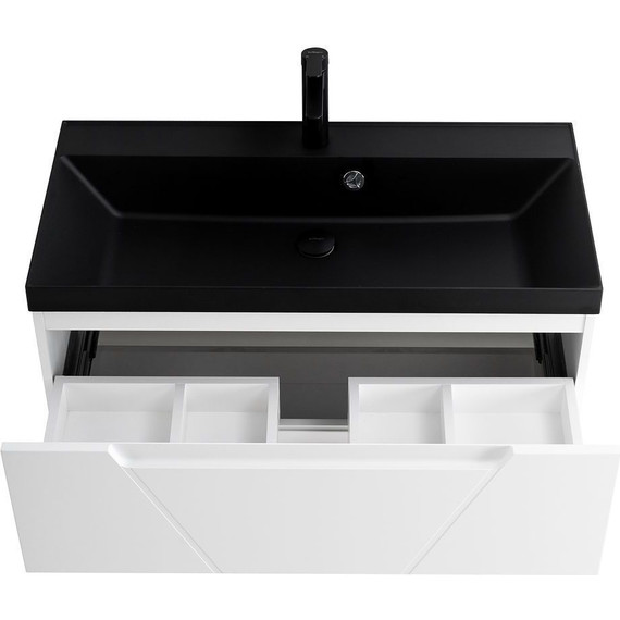 Тумба подвесная с раковиной BelBagno VITTORIA-900-2C-SO-BO-P 90 см, Bianco Opaco (раковина BB900/450-LV-ART-AST-NERO) - фото 9