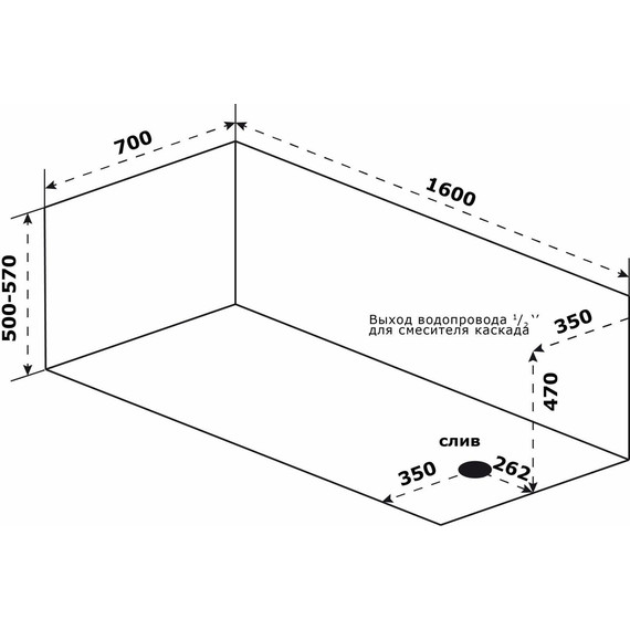 Ванна акриловая Azario Бали 160x70 см БАВ0102, Размер - мм: 1600х700 - фото 7